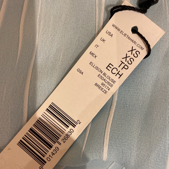 ELIE TAHARI | Size XS | light blue blouse - Picture 8 of 9